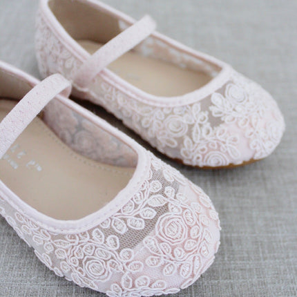 Crochet Lace Mary Jane Flats