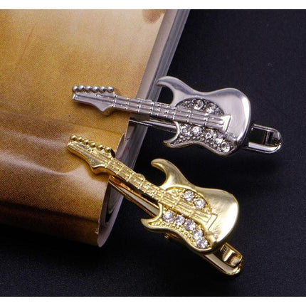 Snazzy Guitar Collection Tie Bars/Clips - 2 Colors