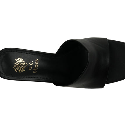 Women's Soho Black Square Toe Heeled Sandals