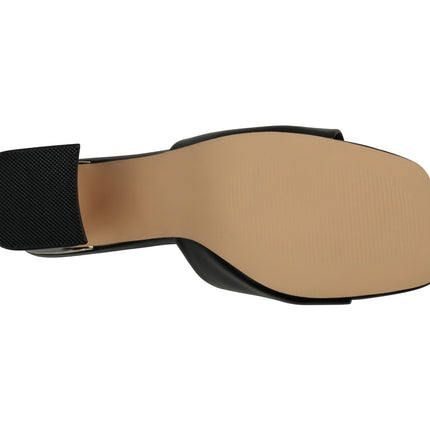 Women's Soho Black Square Toe Heeled Sandals