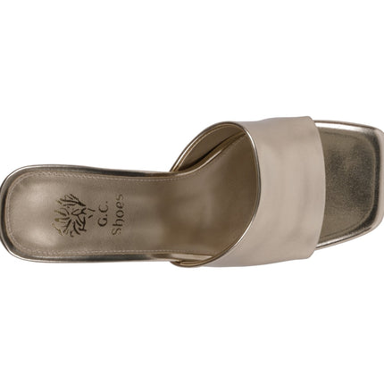 Women's Soho Gold Square Toe Heeled Sandals