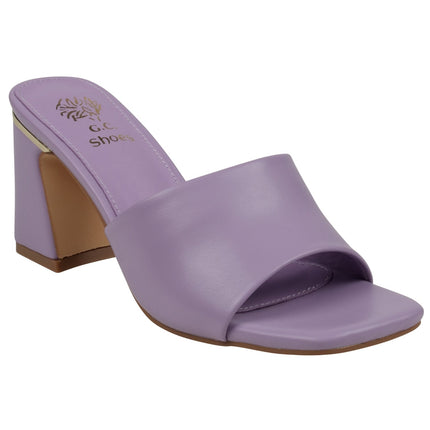 Women's Soho Lilac Square Toe Heeled Sandals