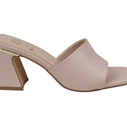 Women's Soho Nude Square Toe Heeled Sandals