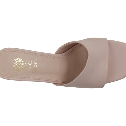 Women's Soho Nude Square Toe Heeled Sandals
