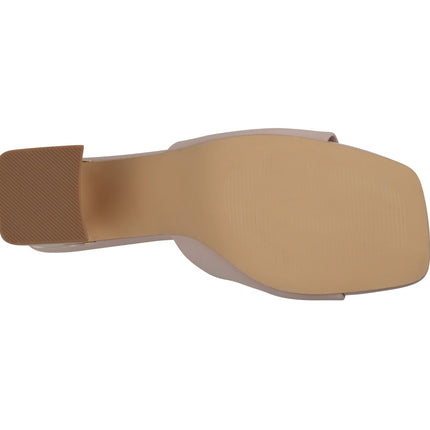 Women's Soho Nude Square Toe Heeled Sandals