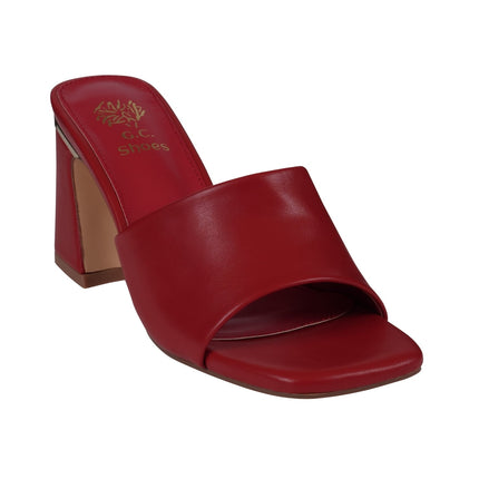 Women's Soho Red Square Toe Heeled Sandals