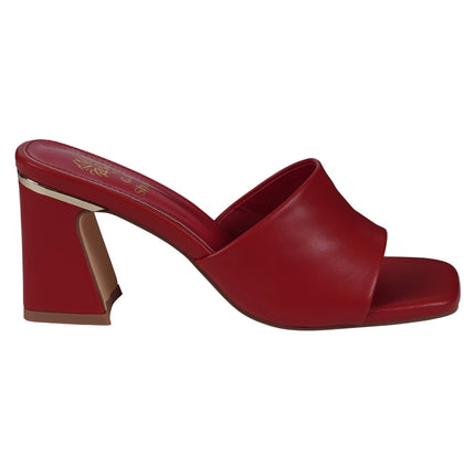 Women's Soho Red Square Toe Heeled Sandals