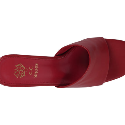 Women's Soho Red Square Toe Heeled Sandals