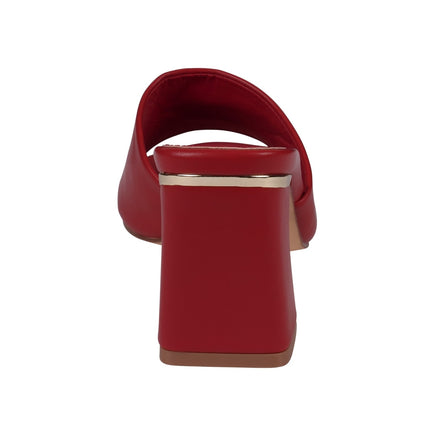Women's Soho Red Square Toe Heeled Sandals