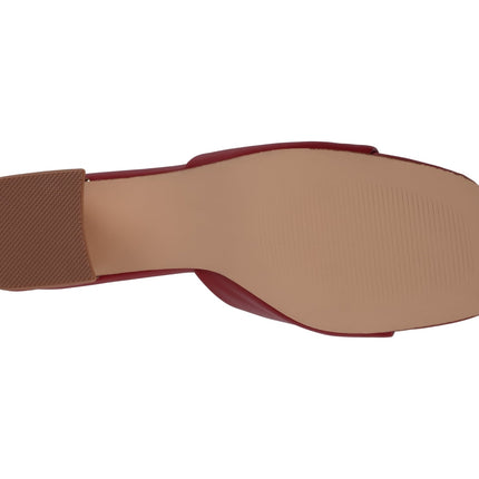 Women's Soho Red Square Toe Heeled Sandals