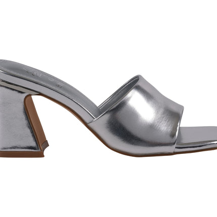 Women's Soho Silver Square Toe Heeled Sandals