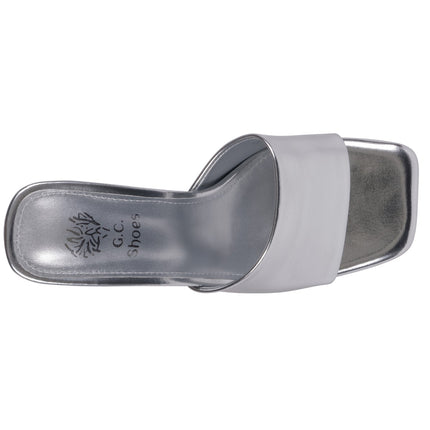 Women's Soho Silver Square Toe Heeled Sandals