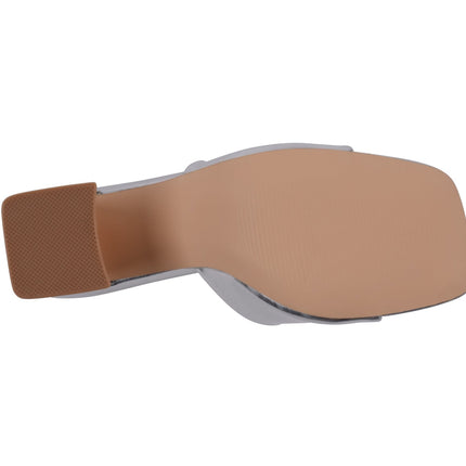 Women's Soho Silver Square Toe Heeled Sandals