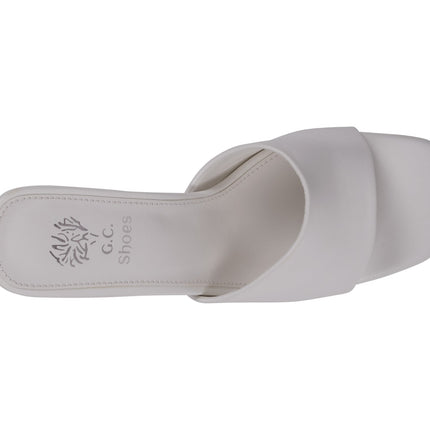 Women's Soho White Square Toe Heeled Sandals