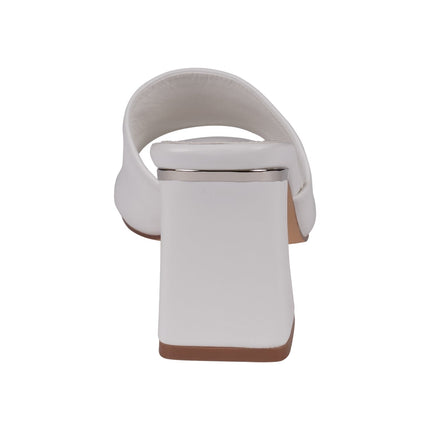 Women's Soho White Square Toe Heeled Sandals