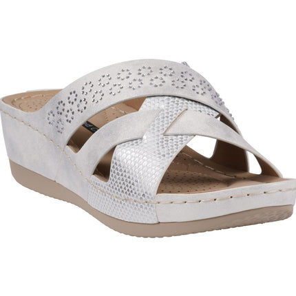 Soraya White Wedge Sandal