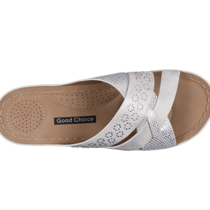 Soraya White Wedge Sandal
