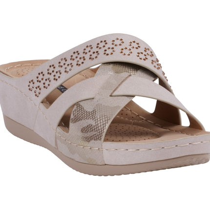 Soraya Gold Wedge Sandal