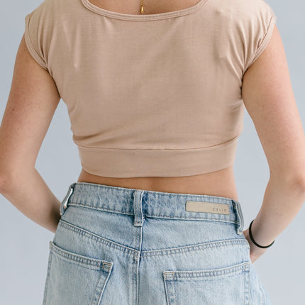 Square Neck Basic Cap Sleeve