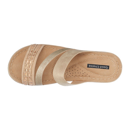 Tera Gold Wedge Sandals