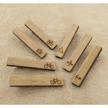 Trendy Icon Collection Wooden Tie Bars/Clips - 7 Styles
