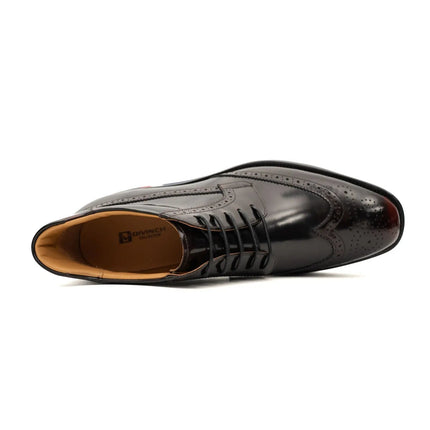 Tri-Stripe Patent Brogue Bootie