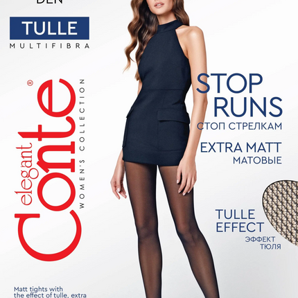 Conte Tulle 30 Den - Classic Matte Tulle Effect Sheer to Waist Women's Tights (17С-105СП)