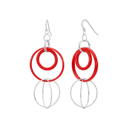 Lucite and Silver Axis Drop Earrings