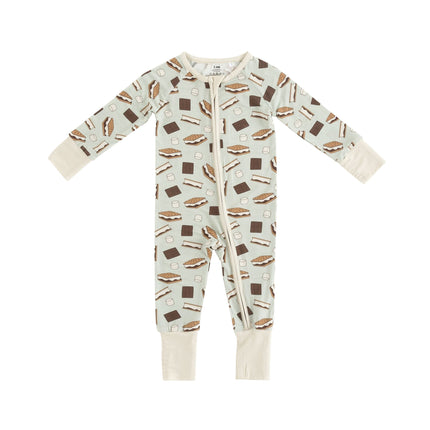 S'more to Love (Convertible Zip Footies) - Blue