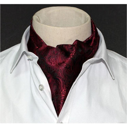 Wine Red Paisley Gentleman Collection Ascot/Cravat Tie