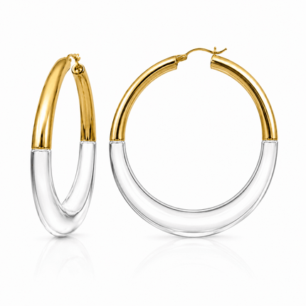 XL Clear Chunky Graduated Hoop Earrings