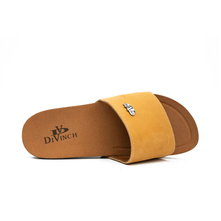 Yellow Single - Strap Slide Sandals