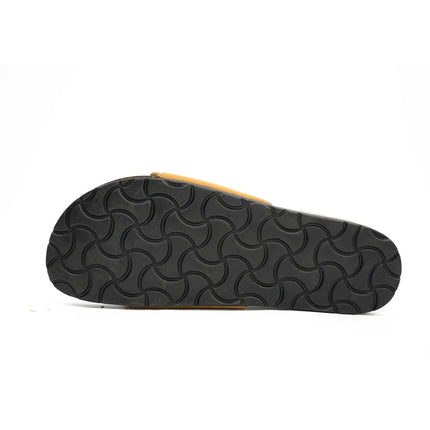 Yellow Single - Strap Slide Sandals