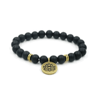 Black Lotus Charm Flower Bracelet
