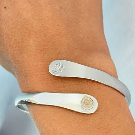 Yoga Bracelets, Om Bracelets, Engraved Bracelets Inhale the future exhale the past- The Om Symbol