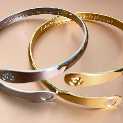 Yoga Bracelets, Om Bracelets, Engraved Bracelets Inhale the future exhale the past- The Om Symbol