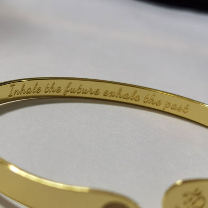 Yoga Bracelets, Om Bracelets, Engraved Bracelets Inhale the future exhale the past- The Om Symbol