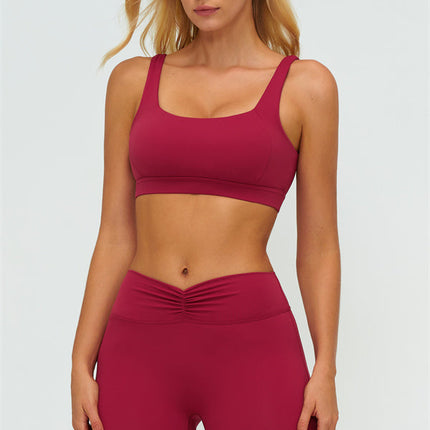 The Lushness V-Back Sports Bra Flared Leggings 2-Piece Set