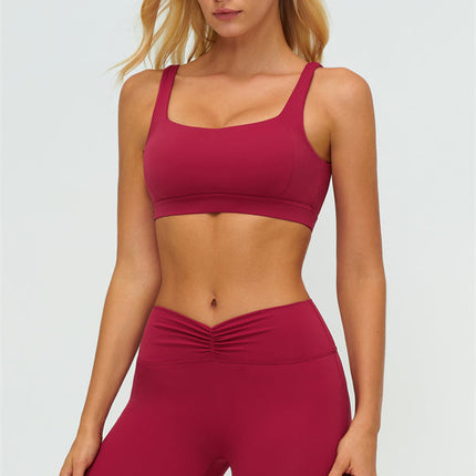The Lushness V-Back Sports Bra Flared Leggings 2-Piece Set