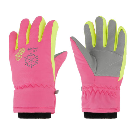 Kids Snow Gloves Pink Gloves for Cold Weather M size 9-12 Years Kids Ski Gloves Snow Gloves for Kids Winter Gloves for Kids for Outdoor Girls Snow Gloves Kids Gloves Winter Snowboarding Gloves