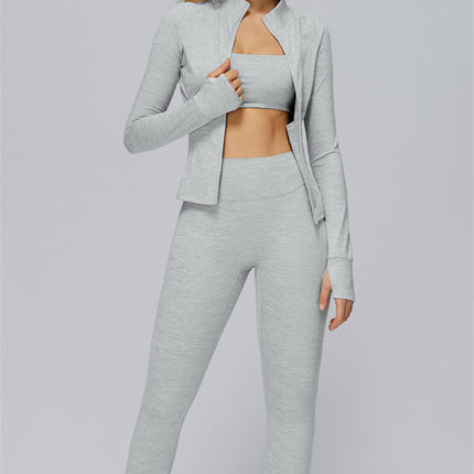 The Radiance Jacket Sports Bra Leggings 3-Piece Set