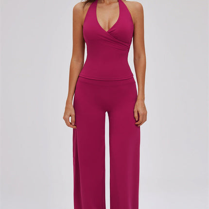 The Stride Crop Top Straight Leg Pants 2-Piece Set