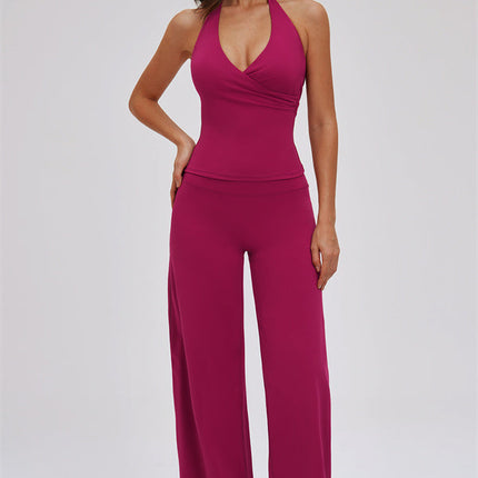 The Stride Crop Top Straight Leg Pants 2-Piece Set