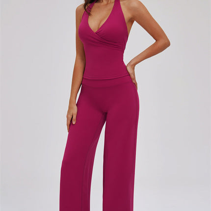 The Stride Crop Top Straight Leg Pants 2-Piece Set