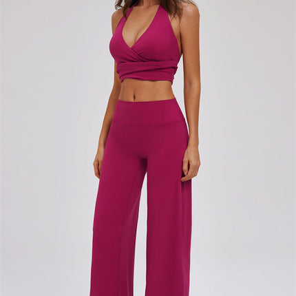 The Stride Crop Top Straight Leg Pants 2-Piece Set