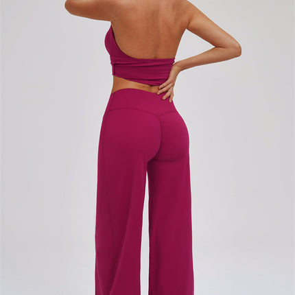 The Stride Crop Top Straight Leg Pants 2-Piece Set