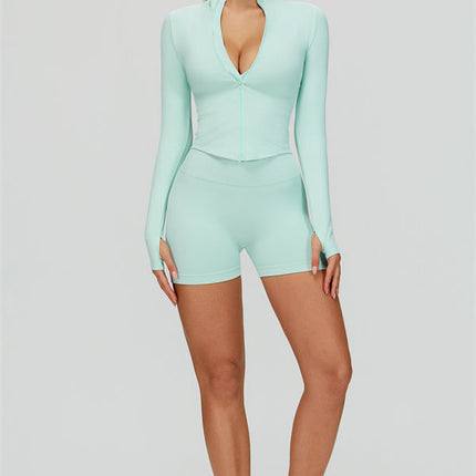 The Empower Jacket Sports Bra Shorts 3-Piece Set
