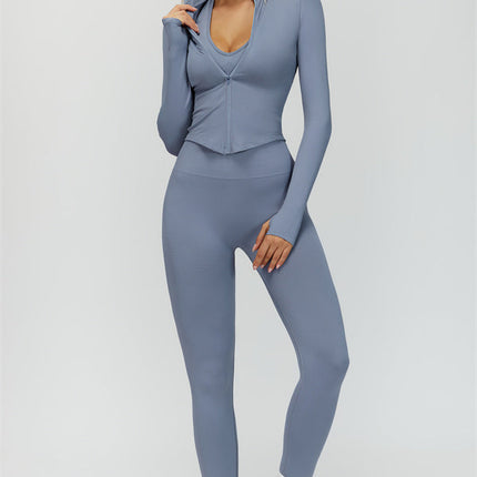 The Delight Jacket Sports Bra Leggings 3-Piece Set