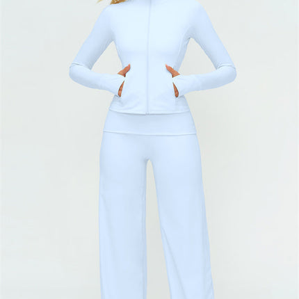 The Twirl Zip Jacket Straight Leg Pants 2-Piece Set