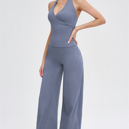 The Stride Crop Top Straight Leg Pants 2-Piece Set